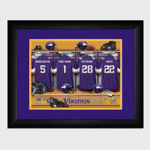 Minnesota Vikings Personalized Locker Room Print with Matted Frame-Print-JDS Marketing-Top Notch Gift Shop