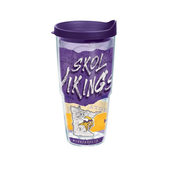 Minnesota Vikings Statement 24 oz. Tervis Tumbler with Lid - (Set of 2)-Tumbler-Tervis-Top Notch Gift Shop
