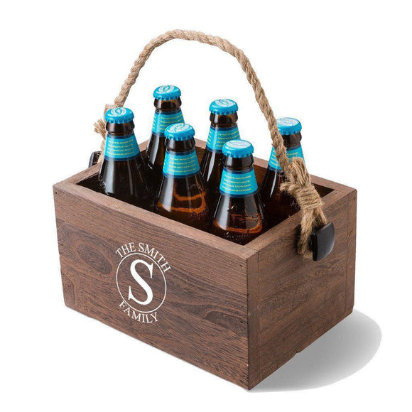 Family Circle Monogrammed Beer Caddy-Beer Caddy-JDS Marketing-Top Notch Gift Shop