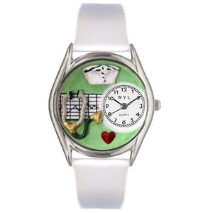 Nurse Green Watch Small Silver Style-Watch-Whimsical Gifts-Top Notch Gift Shop