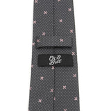 The Zachary Tie (Gray Quatrefoil Men's Tie)-Necktie-Cufflinks, Inc.-Top Notch Gift Shop