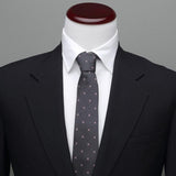 The Zachary Tie (Gray Quatrefoil Men's Tie)-Necktie-Cufflinks, Inc.-Top Notch Gift Shop