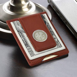 Brown Personalized Leather Wallet & Money Clip-Money Clip-JDS Marketing-Top Notch Gift Shop
