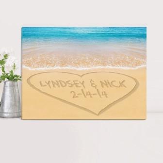 Carribean Sea with Heart Couples Personalized Canvas Print-Canvas Signs-JDS Marketing-Top Notch Gift Shop