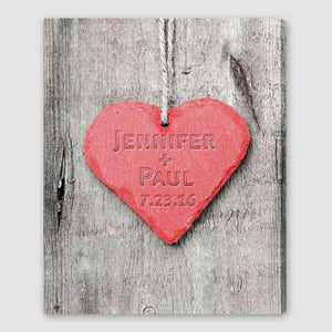 Embossed Heart Personalized Canvas Sign-Canvas Signs-JDS Marketing-Top Notch Gift Shop
