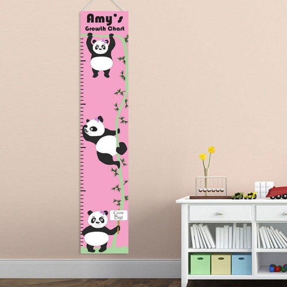 Hanging Girl Pandas Personalized Height Chart-Height Chart-JDS Marketing-Top Notch Gift Shop