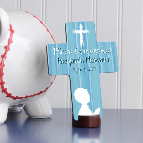 Hear My Prayer Blue Personalized First Communion Cross-Cross-JDS Marketing-Top Notch Gift Shop