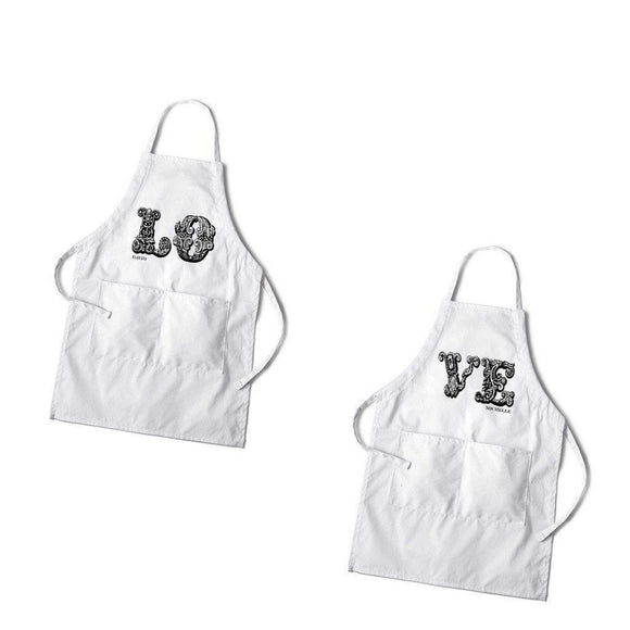 Love Personalized White Apron Set-Apron-JDS Marketing-Top Notch Gift Shop