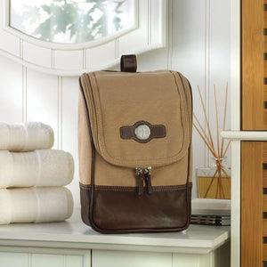 Mens Canvas and Leather Personalized Travel Kit-Travel Kit-JDS Marketing-Top Notch Gift Shop
