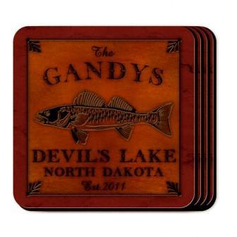 Walleye Personalized 5 Piece Coaster Set-Coasters-JDS Marketing-Top Notch Gift Shop