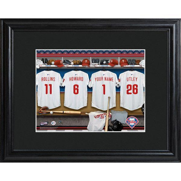 Philadelphia Phillies Personalized Locker Room Print with Matted Frame-Print-JDS Marketing-Top Notch Gift Shop