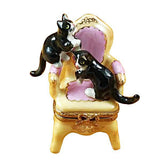 Pink Armchair W/Two Cats Limoges Box by Rochard™-Limoges Box-Rochard-Top Notch Gift Shop