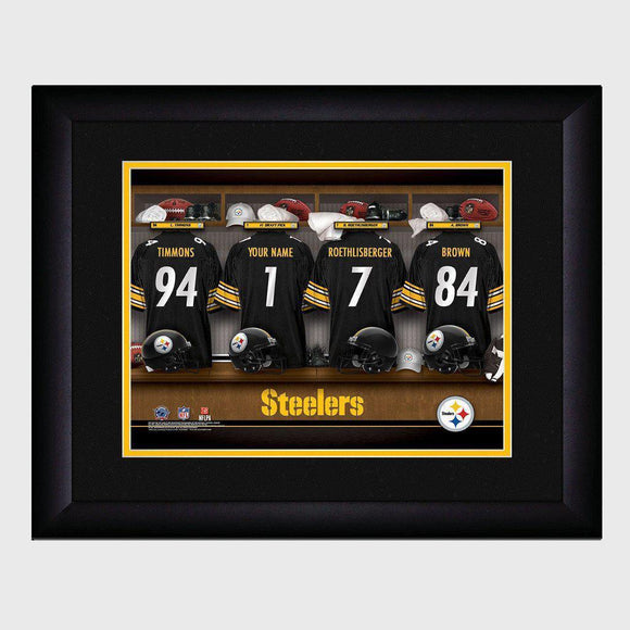 Pittsburgh Steelers Personalized Locker Room Print with Matted Frame-Print-JDS Marketing-Top Notch Gift Shop