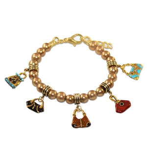 Purse Lover Charm Bracelet in Gold-Bracelet-Whimsical Gifts-Top Notch Gift Shop
