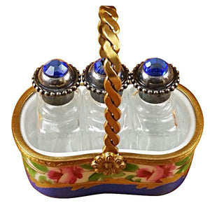 Basket With Three Perfume Bottles Limoges Box by Rochard™-Limoges Box-Rochard-Top Notch Gift Shop
