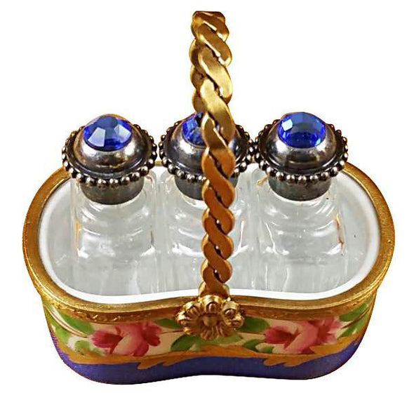 Basket With Three Perfume Bottles Limoges Box by Rochard™-Limoges Box-Rochard-Top Notch Gift Shop
