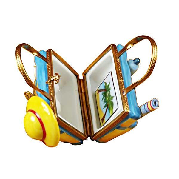 Beach Tote with Hat & Accesories Limoges Box by Rochard™-Limoges Box-Rochard-Top Notch Gift Shop