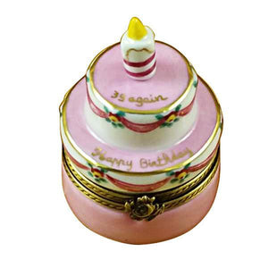 Birthday Cake with Pink Candle - "39 Again" Limoges Box by Rochard™-Limoges Box-Rochard-Top Notch Gift Shop