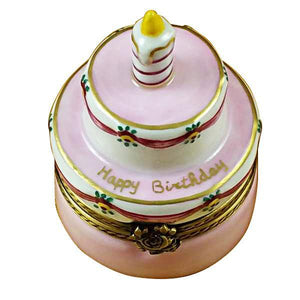 Birthday Cake with Pink Candle Limoges Box by Rochard™-Limoges Box-Rochard-Top Notch Gift Shop