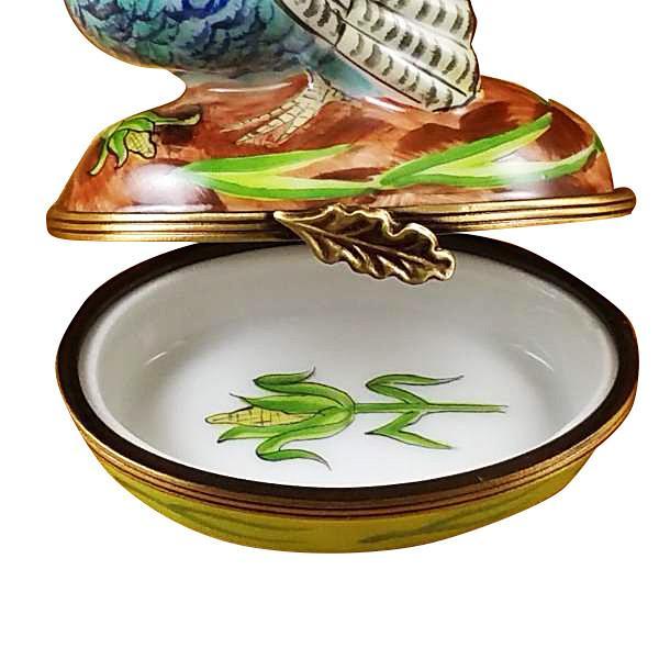 Blue Turkey with Cornstalk Limoges Box by Rochard™-Limoges Box-Rochard-Top Notch Gift Shop