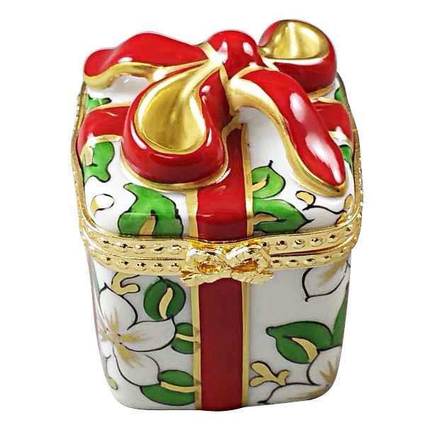 Christmas Gift Box with Red Bow Limoges Box by Rochard™-Limoges Box-Rochard-Top Notch Gift Shop
