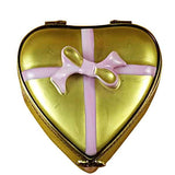 Gold Heart with Pink Bow & Chocolates Limoges Box by Rochard™-Limoges Box-Rochard-Top Notch Gift Shop