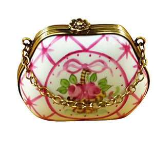 Handbag Maroon Limoges Box by Rochard™-Limoges Box-Rochard-Top Notch Gift Shop