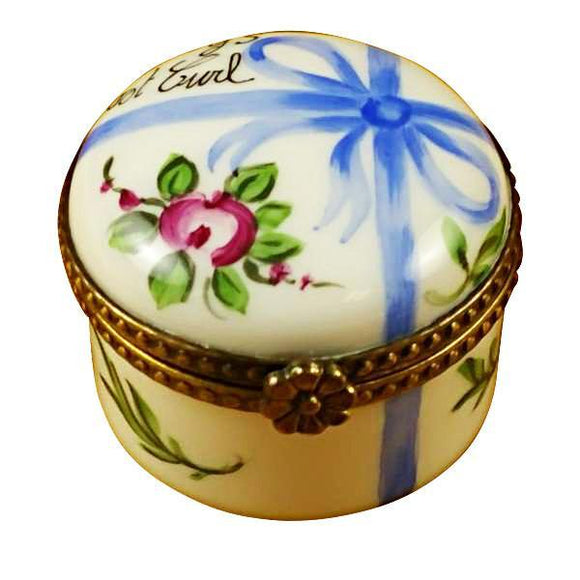 Round Blue First Curl Limoges Box by Rochard™-Limoges Box-Rochard-Top Notch Gift Shop