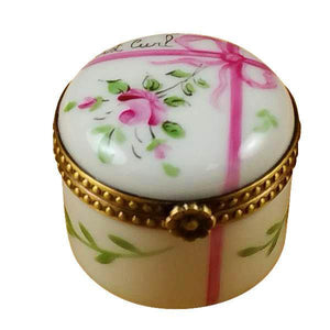 Round Pink First Curl Limoges Box by Rochard™-Limoges Box-Rochard-Top Notch Gift Shop