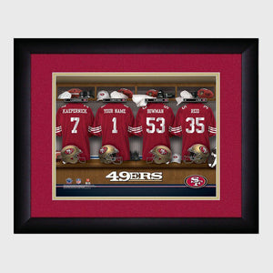 San Francisco 49ers Personalized Locker Room Print with Matted Frame-Print-JDS Marketing-Top Notch Gift Shop