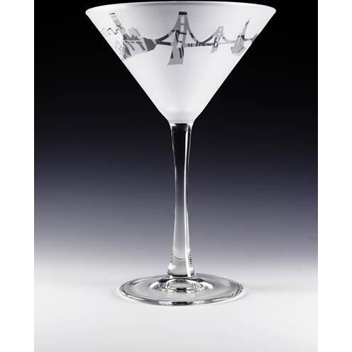 San Francisco Skyline Martini Glass (Set of 2)-Martini Glass-Asta Glass-Top Notch Gift Shop