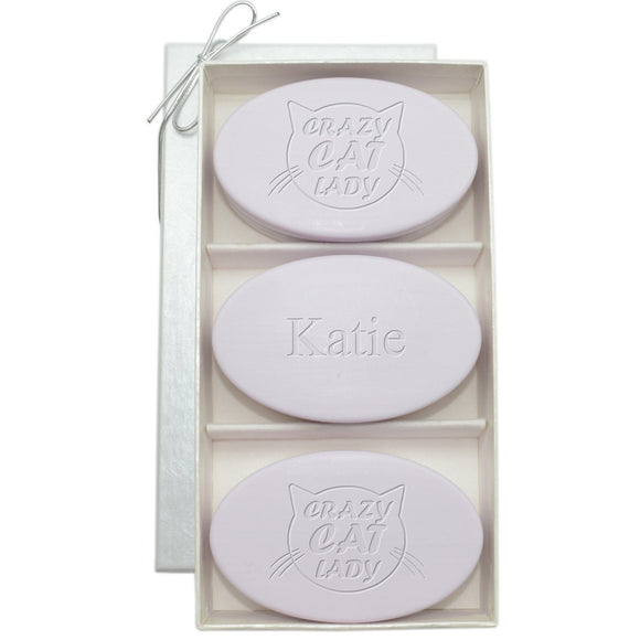 Crazy Cat Lady Lavender Soap Trio - Personalized-Spa-Carved Solutions-Top Notch Gift Shop