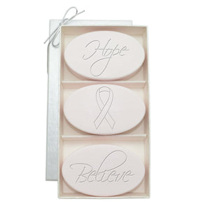 Hope Believe Breast Cancer Awareness Carved Soap Trio-Spa-Carved Solutions-Top Notch Gift Shop
