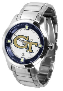 Georgia Tech Yellow Jackets Men's Titan Stainless Steel Band Watch-Watch-Suntime-Top Notch Gift Shop