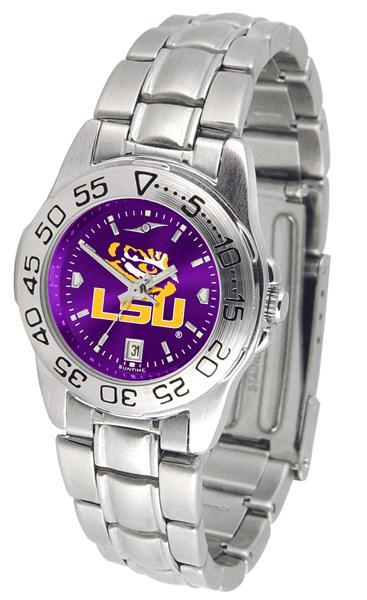 Louisiana State Tigers Ladies AnoChrome Steel Band Sports Watch-Watch-Suntime-Top Notch Gift Shop