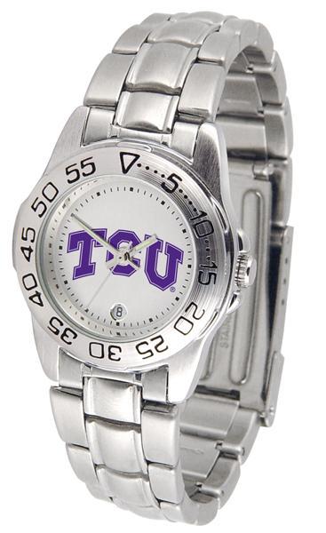 Texas Christian Horned Frogs Ladies Steel Band Sports Watch-Watch-Suntime-Top Notch Gift Shop