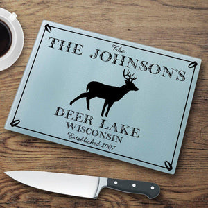 Stag Personalized Glass Cutting Board-Cutting Board-JDS Marketing-Top Notch Gift Shop