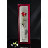 Sterling Silver Tipped Red Rose with Crystal Vase-Gold Trimmed Rose-The Rose Lady-Top Notch Gift Shop