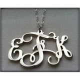 Sterling Silver Vine Monogram Pendant - Handcrafted in the USA-Necklace-Carved Solutions-Top Notch Gift Shop