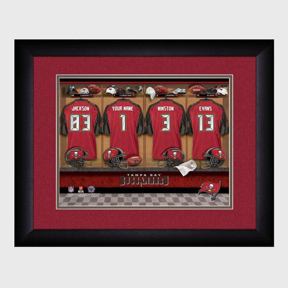 Tampa Bay Buccaneers Personalized Locker Room Print with Matted Frame-Print-JDS Marketing-Top Notch Gift Shop