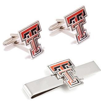 Texas Tech University Cufflinks and Tie Bar Gift Set-Cufflinks-Cufflinks, Inc.-Top Notch Gift Shop