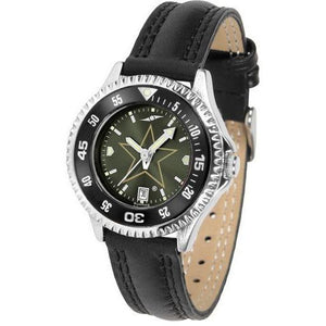Vanderbilt Commodores Ladies Competitor Ano Poly/Leather Band Watch w/ Colored Bezel-Watch-Suntime-Top Notch Gift Shop