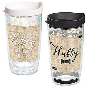 Wifey and Hubby 16 oz. Tervis Tumblers with Lids - (Set of Two)-Tumbler-Tervis-Top Notch Gift Shop