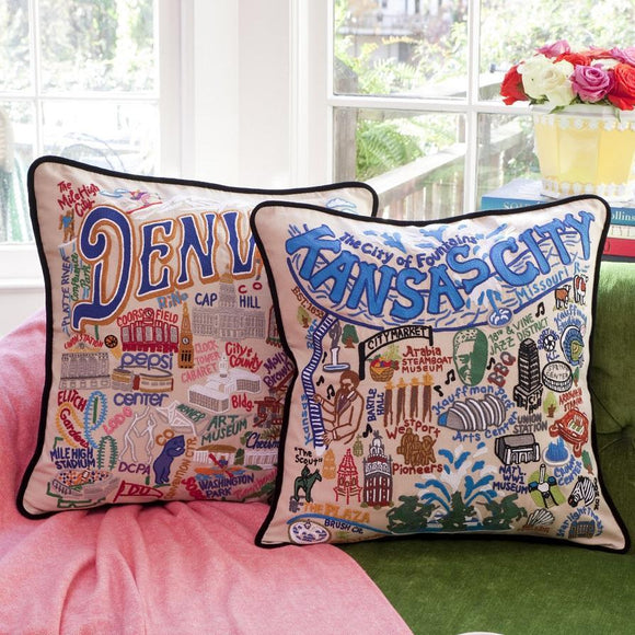 CatStudio Embroidered City Pillows