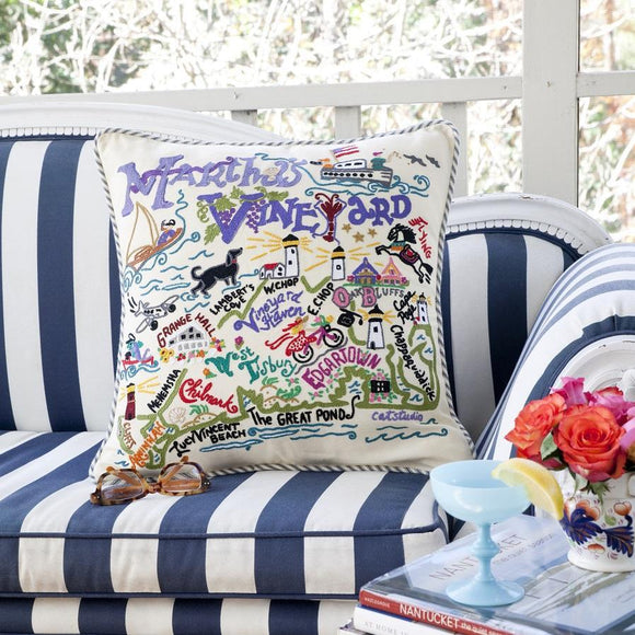 CatStudio Embroidered Regions Pillows