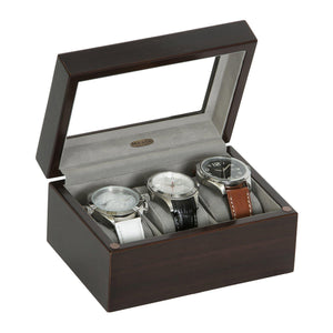 Granby Glass Top Wooden Watch Box in Mahogany Finish-Watch Box-Mele & Co.-Top Notch Gift Shop