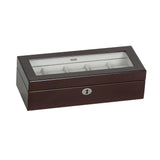 Macon Glass Top Wooden Watch Box in Mahogany Finish-Watch Box-Mele & Co.-Top Notch Gift Shop