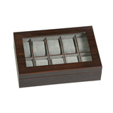 Hudson Glass Top Wooden Watch Box in Mahogany Finish-Watch Box-Mele & Co.-Top Notch Gift Shop