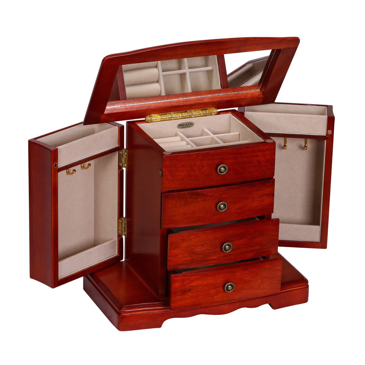 Harmony - Jewelry Box in Cherry-Jewelry Box-Mele & Co.-Top Notch Gift Shop