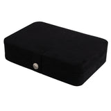 Maria - Plush Fabric Jewelry Box and Ring Case with 24 Sections, Black-Jewelry Box-Mele & Co.-Top Notch Gift Shop